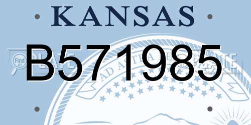 B571985 Kansas License Plate