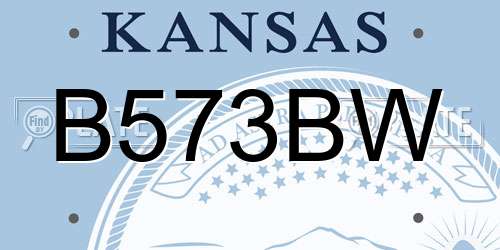 B573BW Kansas License Plate