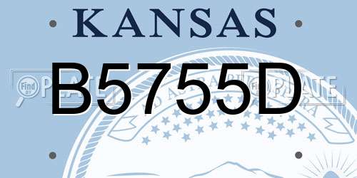 B5755D Kansas License Plate