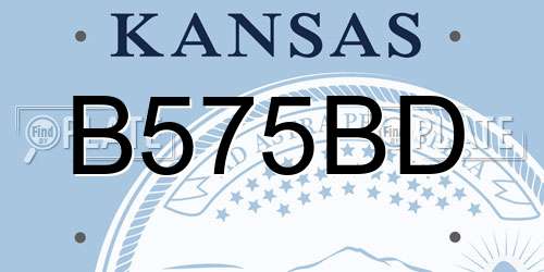 B575BD Kansas License Plate