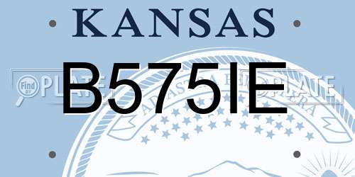 B575IE Kansas License Plate