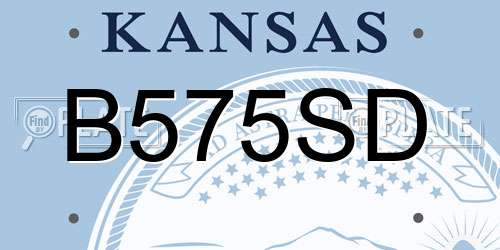 B575SD Kansas License Plate