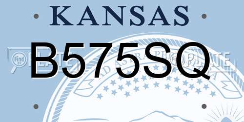 B575SQ Kansas License Plate