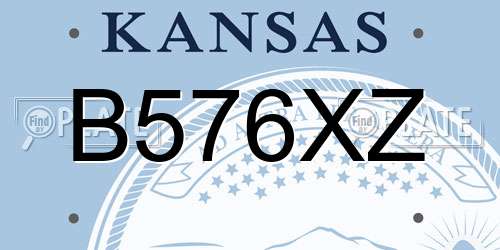 B576XZ Kansas License Plate