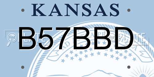 B57BBD Kansas License Plate