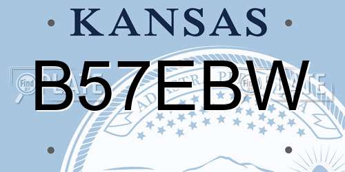 B57EBW Kansas License Plate