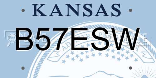 B57ESW Kansas License Plate