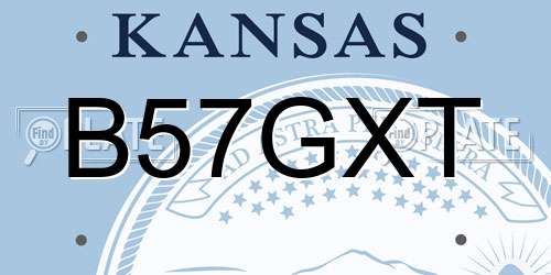 B57GXT Kansas License Plate