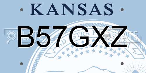 B57GXZ Kansas License Plate