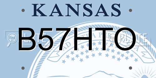B57HTO Kansas License Plate