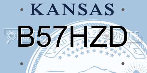 B57HZD Kansas License Plate