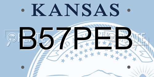 B57PEB Kansas License Plate