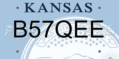 B57QEE Kansas License Plate