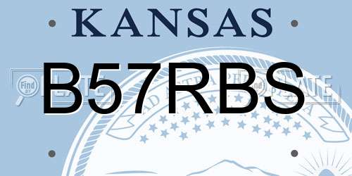 B57RBS Kansas License Plate