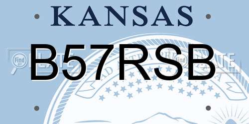 B57RSB Kansas License Plate