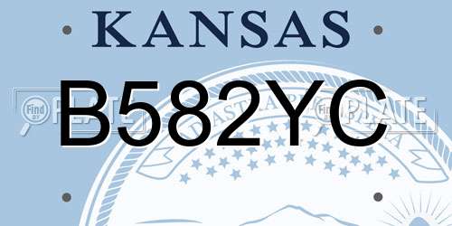 B582YC Kansas License Plate