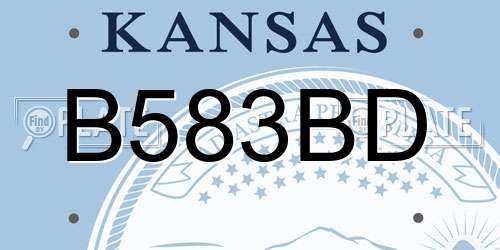 B583BD Kansas License Plate