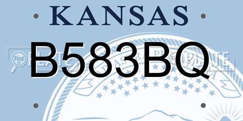 B583BQ Kansas License Plate