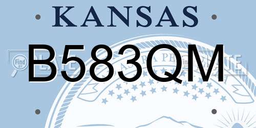 B583QM Kansas License Plate