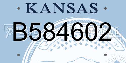 B584602 Kansas License Plate