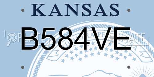 B584VE Kansas License Plate