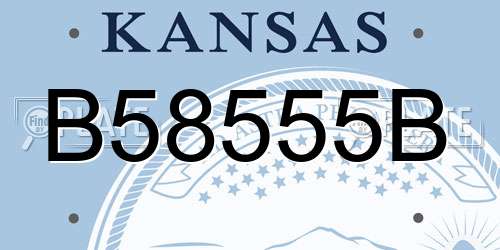 B58555B Kansas License Plate