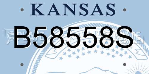 B58558S Kansas License Plate