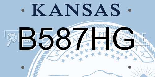 B587HG Kansas License Plate