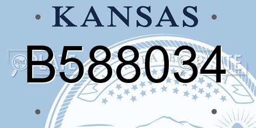 B588034 Kansas License Plate