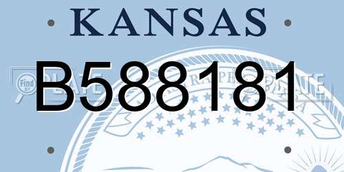 B588181 Kansas License Plate