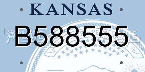 B588555 Kansas License Plate