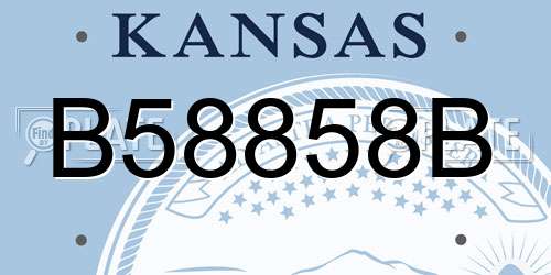 B58858B Kansas License Plate