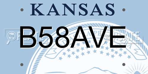 B58AVE Kansas License Plate
