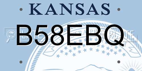 B58EBQ Kansas License Plate