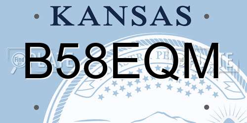 B58EQM Kansas License Plate