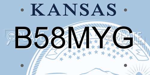 B58MYG Kansas License Plate