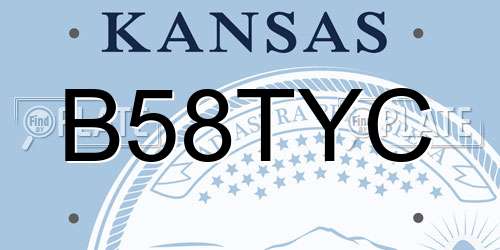 B58TYC Kansas License Plate