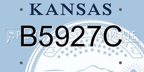 B5927C Kansas License Plate