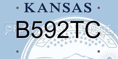 B592TC Kansas License Plate