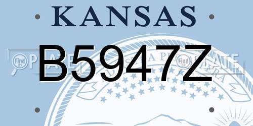 B5947Z Kansas License Plate