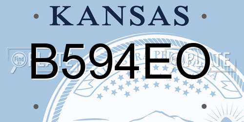 B594EO Kansas License Plate