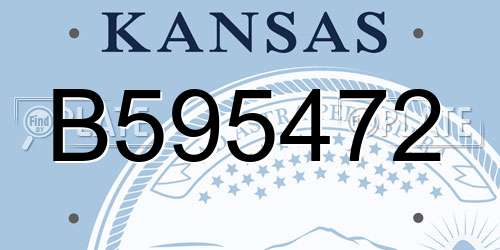B595472 Kansas License Plate