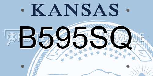 B595SQ Kansas License Plate