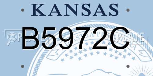 B5972C Kansas License Plate