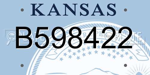 B598422 Kansas License Plate
