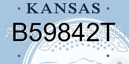 B59842T Kansas License Plate
