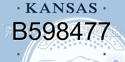 B598477 Kansas License Plate