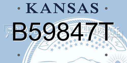 B59847T Kansas License Plate