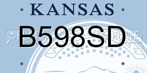 B598SD Kansas License Plate