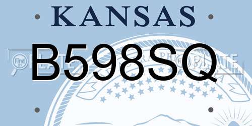 B598SQ Kansas License Plate